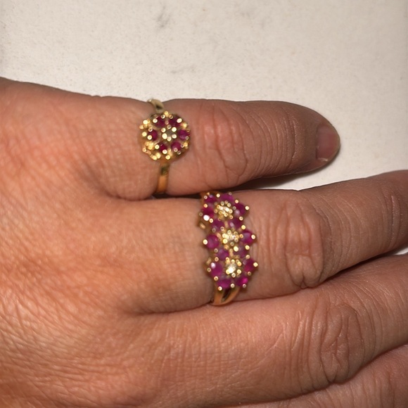 14k Gold Rubies & Diamond Ring - Picture 11 of 13